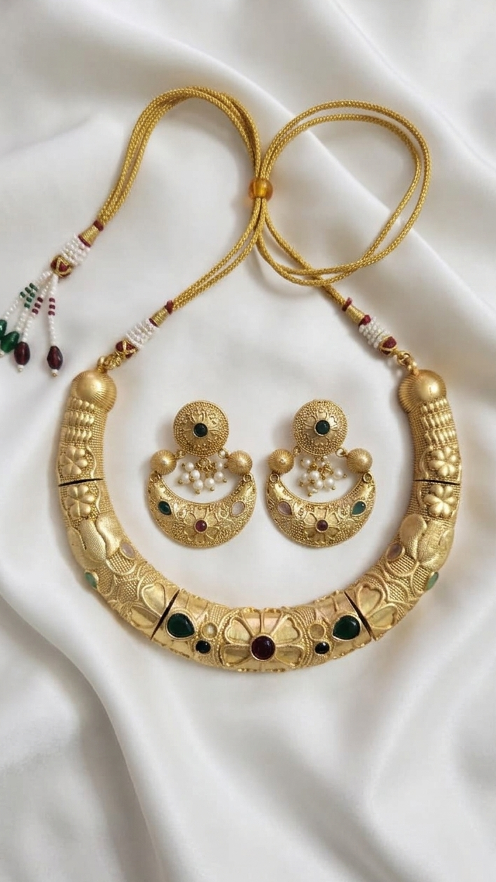 Maharani Golden Hasli Set
