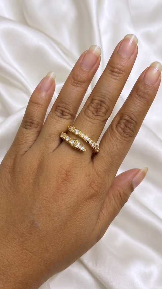 Statement Snake Ring - Gold Plated