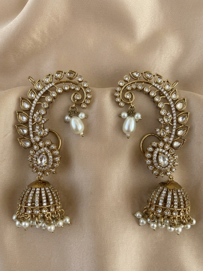 Sunehri Earcuff Jhumka