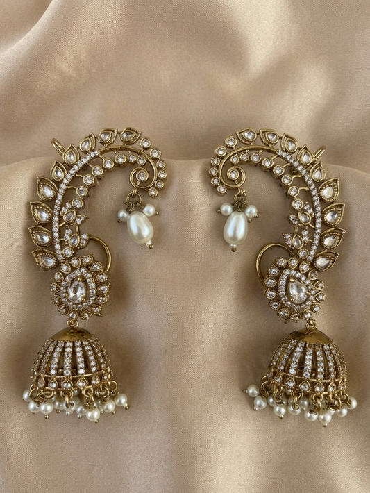 Sunehri Earcuff Jhumka