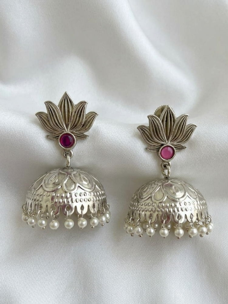 Meher Silver Jhumkas