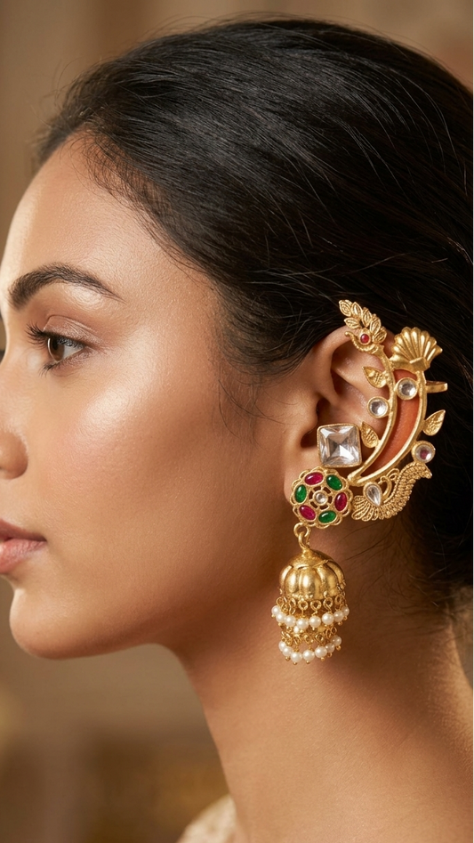 Rajsi Karnika White Stone Earcuff
