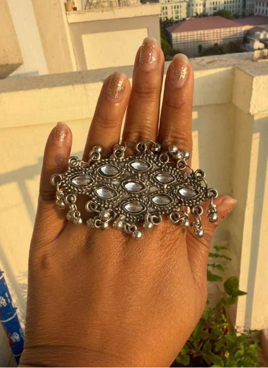 Noor Mirror Hand Ring
