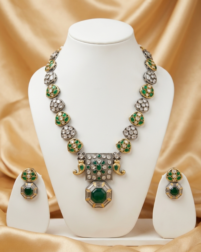 Panna Rajwada Dual Tone Necklace Set